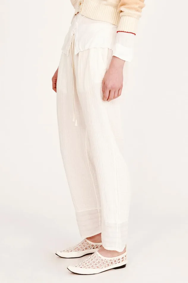 Raquel Allegra Bottoms Women Gauze Washed White Overland Pant
