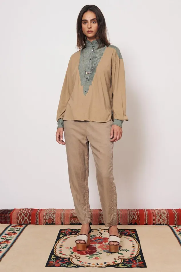 Raquel Allegra Bottoms Women Khaki Fez Pant
