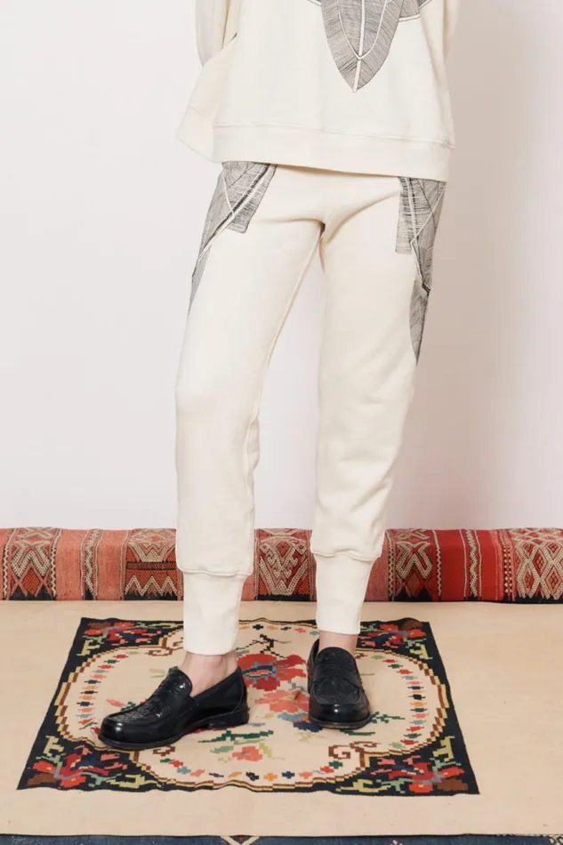Raquel Allegra Bottoms Women Vintage Fleece Dirty White Kongo Pant