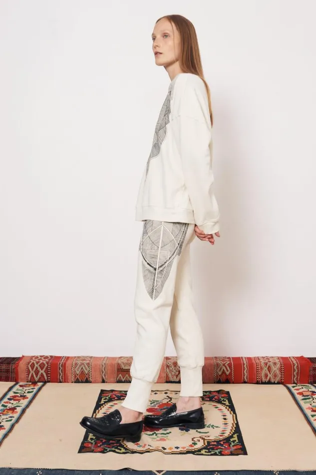 Raquel Allegra Bottoms Women Vintage Fleece Dirty White Kongo Pant