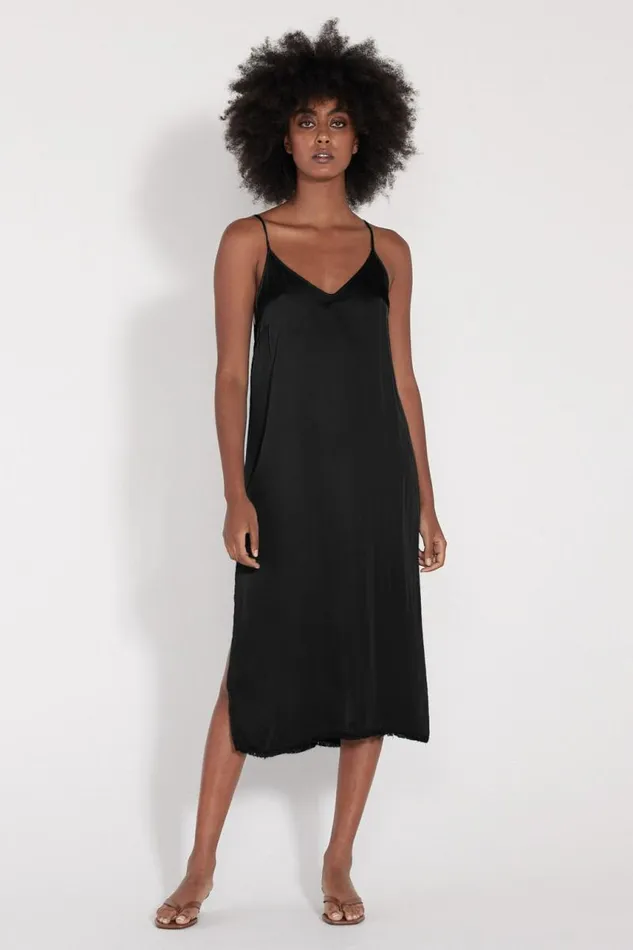 Raquel Allegra Dresses Women Black Slip Dress