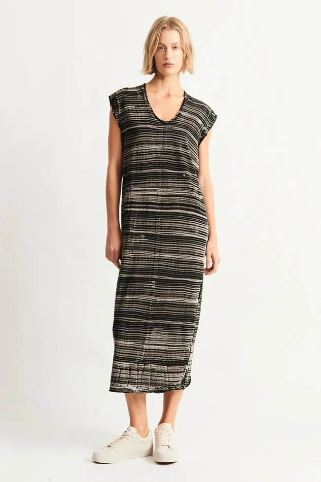 Raquel Allegra Dresses Women Brush Black Cocoon Dress