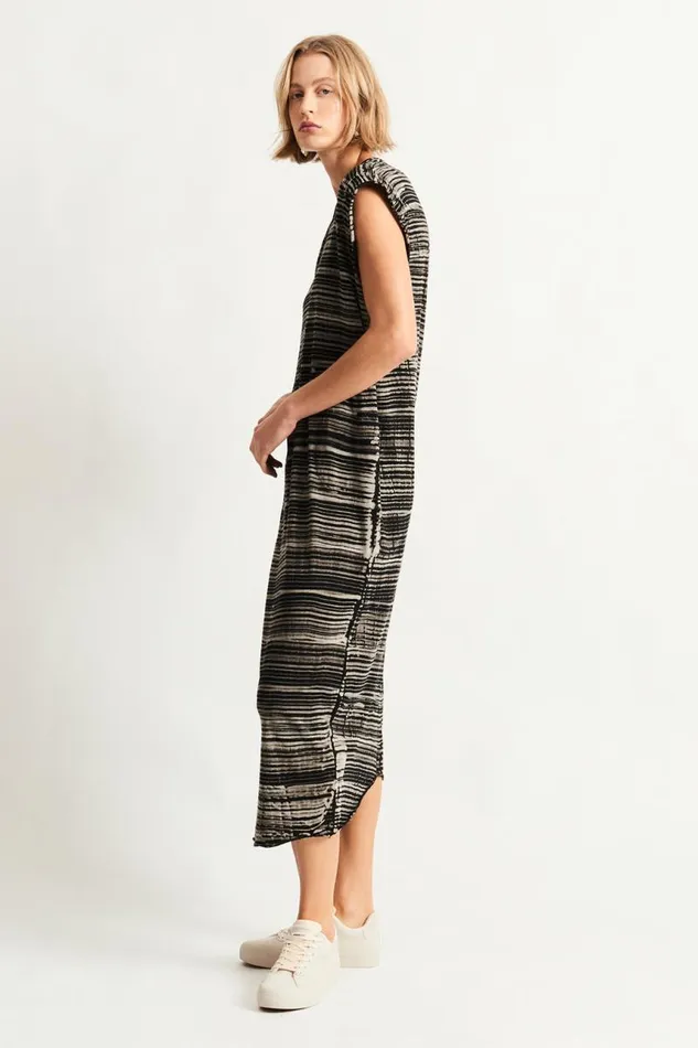 Raquel Allegra Dresses Women Brush Black Cocoon Dress