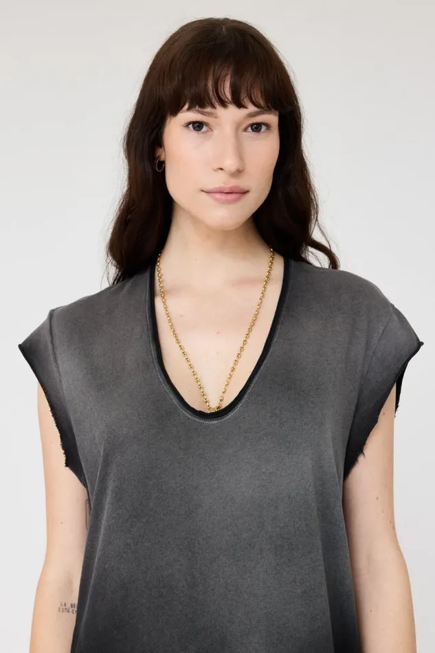 Raquel Allegra Dresses Women Faded Black Cocoon Maxi Dress