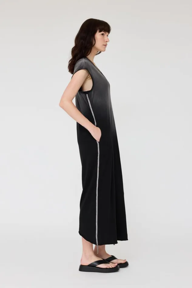 Raquel Allegra Dresses Women Faded Black Cocoon Maxi Dress