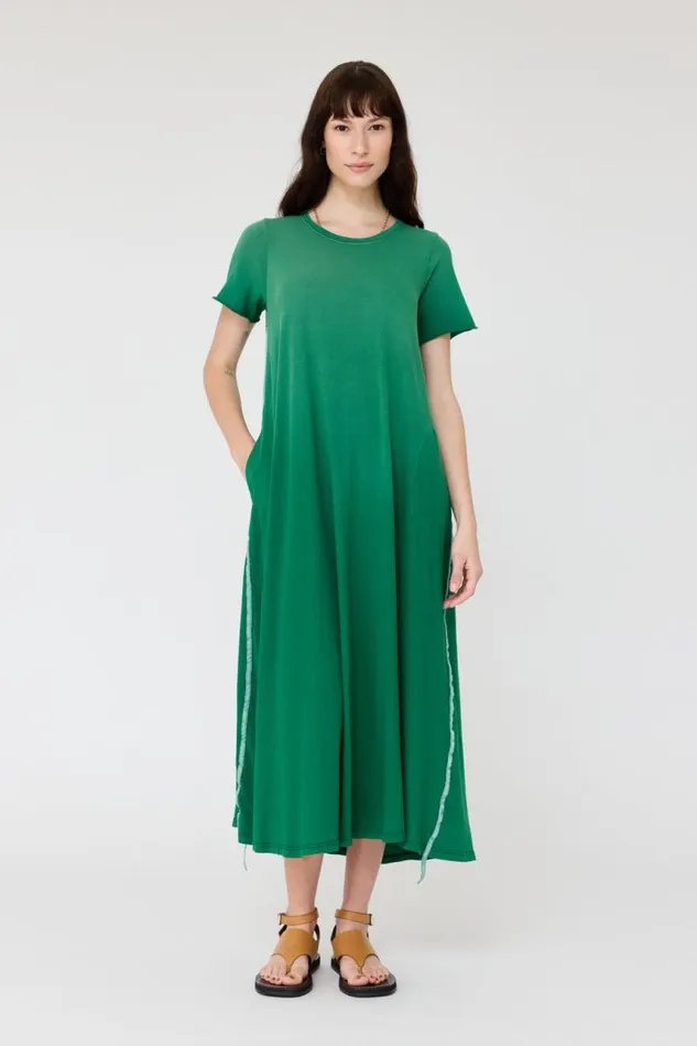 Raquel Allegra Dresses Women Faded Jade Short Sleeve Drama Maxi