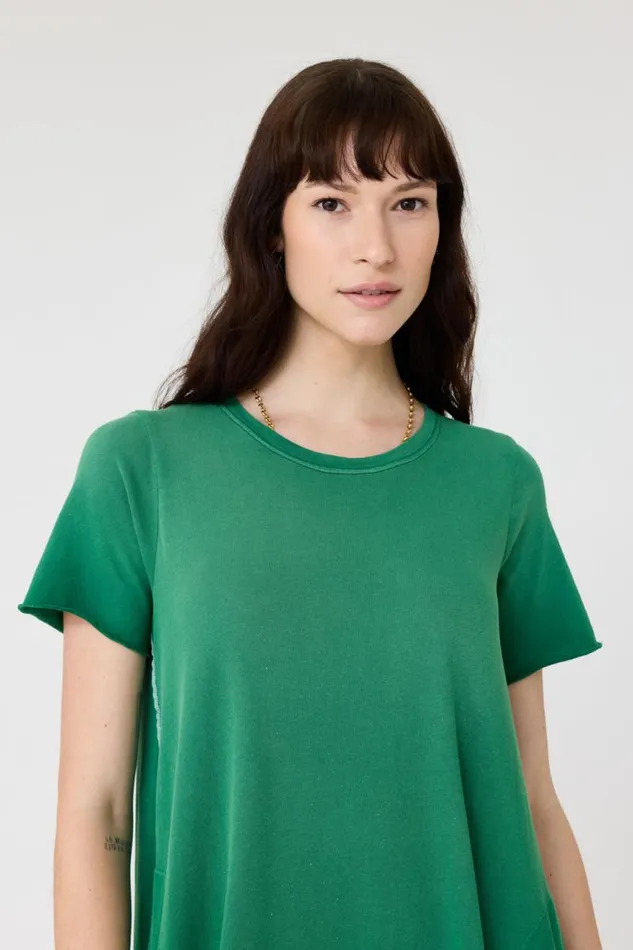 Raquel Allegra Dresses Women Faded Jade Short Sleeve Drama Maxi