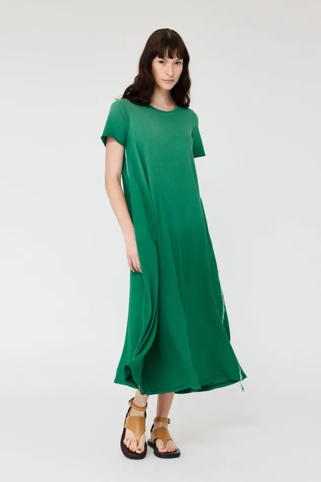 Raquel Allegra Dresses Women Faded Jade Short Sleeve Drama Maxi