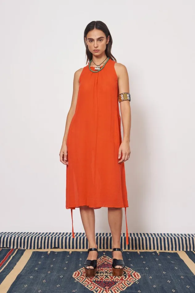 Raquel Allegra Dresses Women Gauze Tomato Zambia Tank Dress