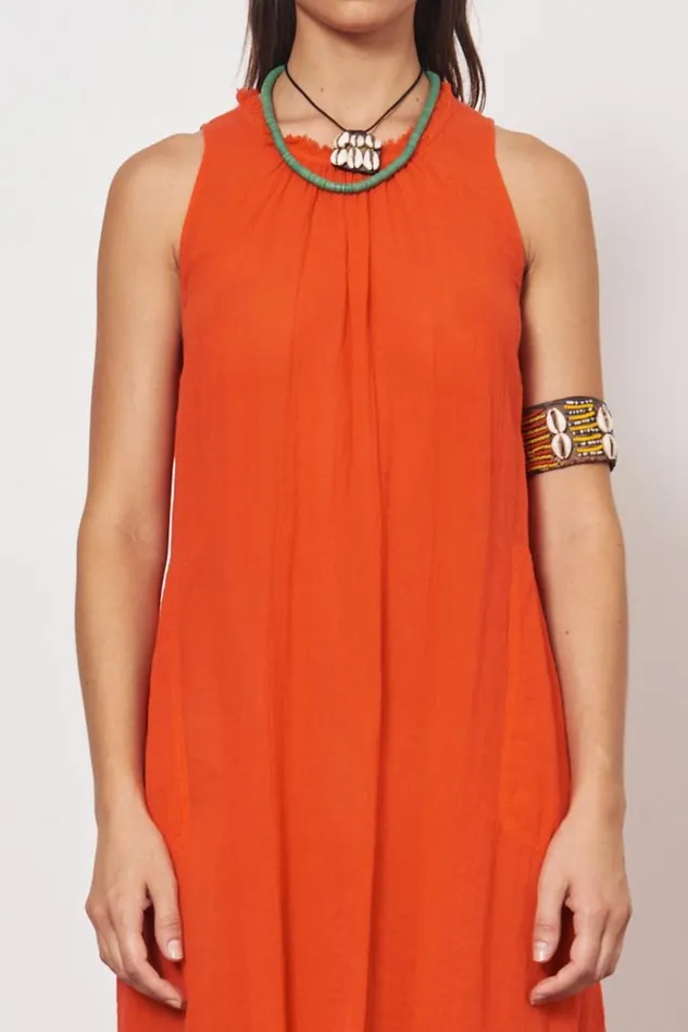 Raquel Allegra Dresses Women Gauze Tomato Zambia Tank Dress