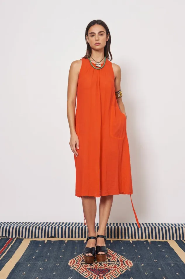Raquel Allegra Dresses Women Gauze Tomato Zambia Tank Dress