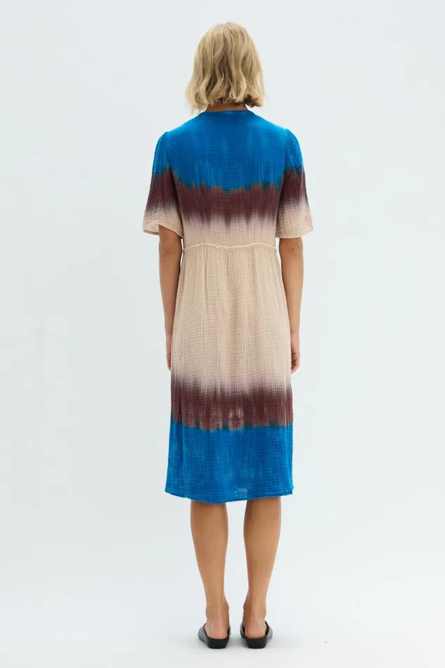 Raquel Allegra Dresses Women Lapis Multi Dual Gauze Garden Dress