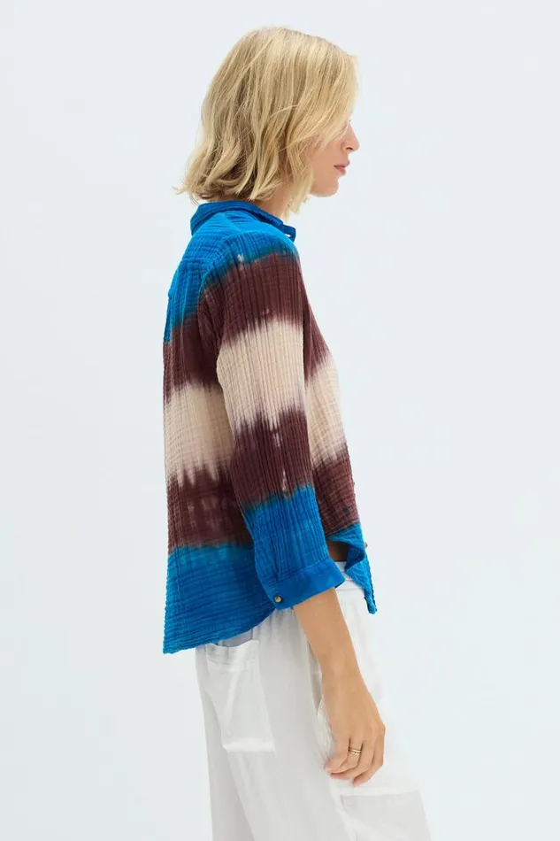 Raquel Allegra Dresses Women Lapis Multi Dual Gauze Lauren Blouse