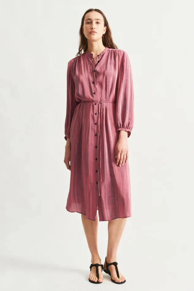 Raquel Allegra Dresses Women Silk Jasper And Denim Blue Print Vanessa Dress