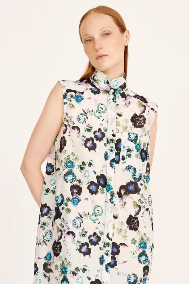Raquel Allegra Dresses Women Silk Voile White Floral Highland Dress