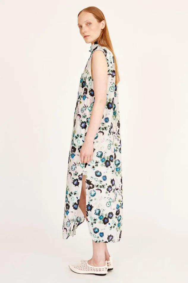 Raquel Allegra Dresses Women Silk Voile White Floral Highland Dress