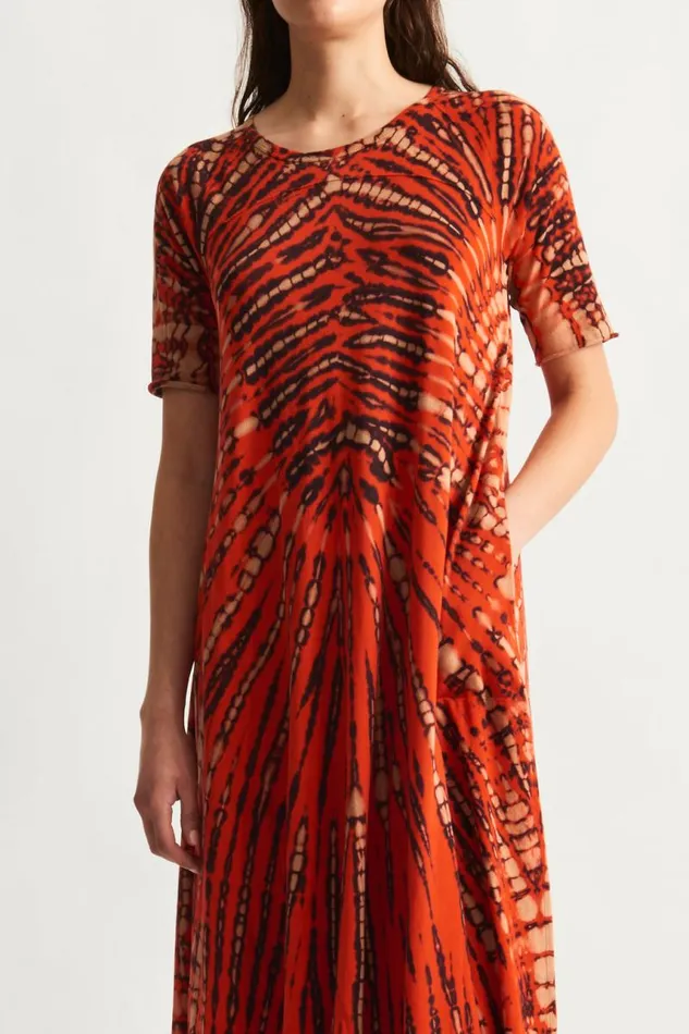 Raquel Allegra Dresses Women Tomato And Navy Bantu Maxi Dress