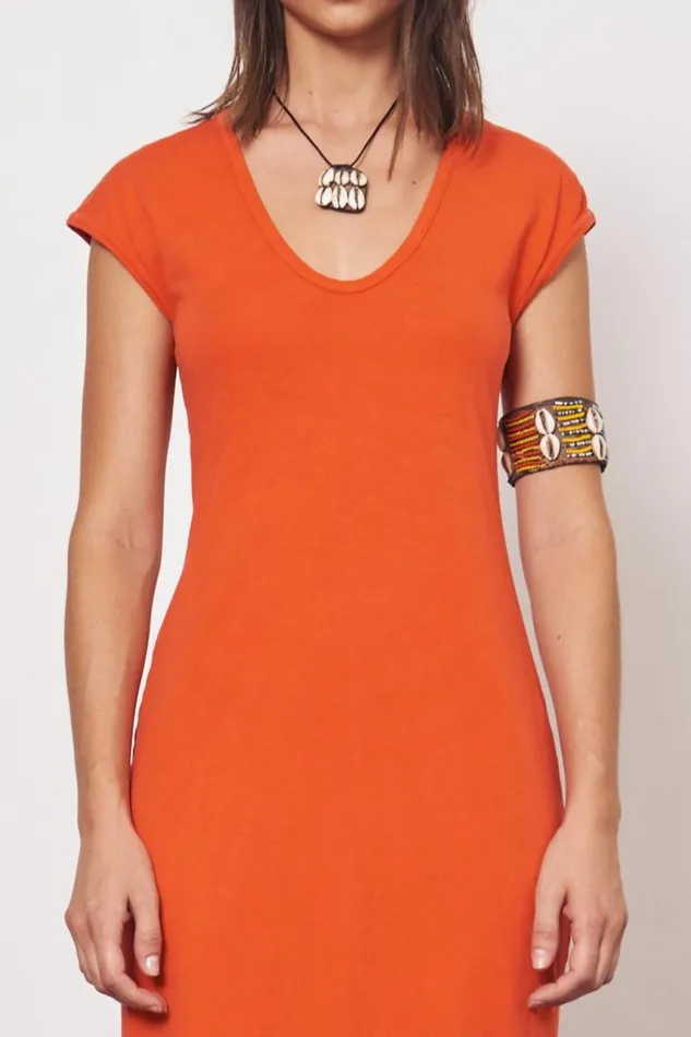 Raquel Allegra Dresses Women Tomato Zanzibar Midi Dress