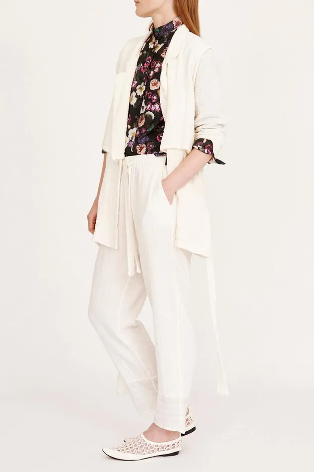 Raquel Allegra Jackets Women Gauze Washed White La Brea Trench Jacket