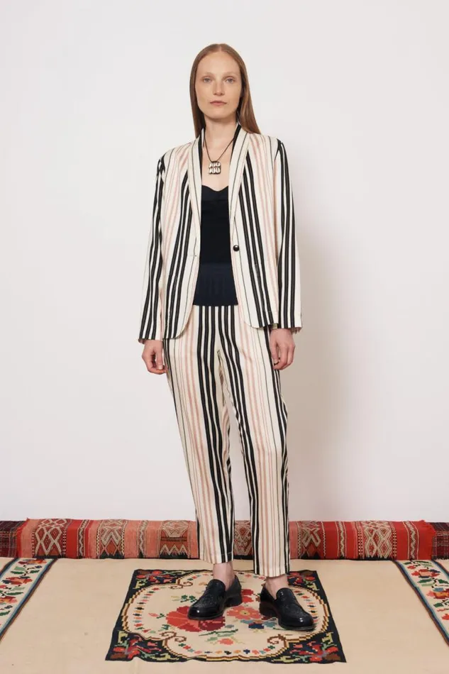 Raquel Allegra Jackets Women Sueded Tencel Savanna Ecru Jai Jacket