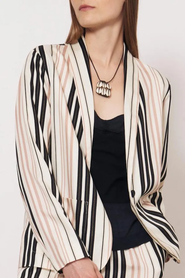 Raquel Allegra Jackets Women Sueded Tencel Savanna Ecru Jai Jacket