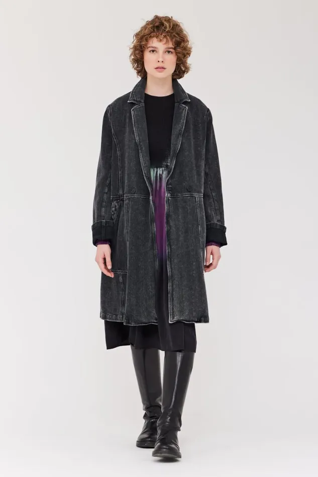 Raquel Allegra Jackets Women Twill Black Orchid Coat