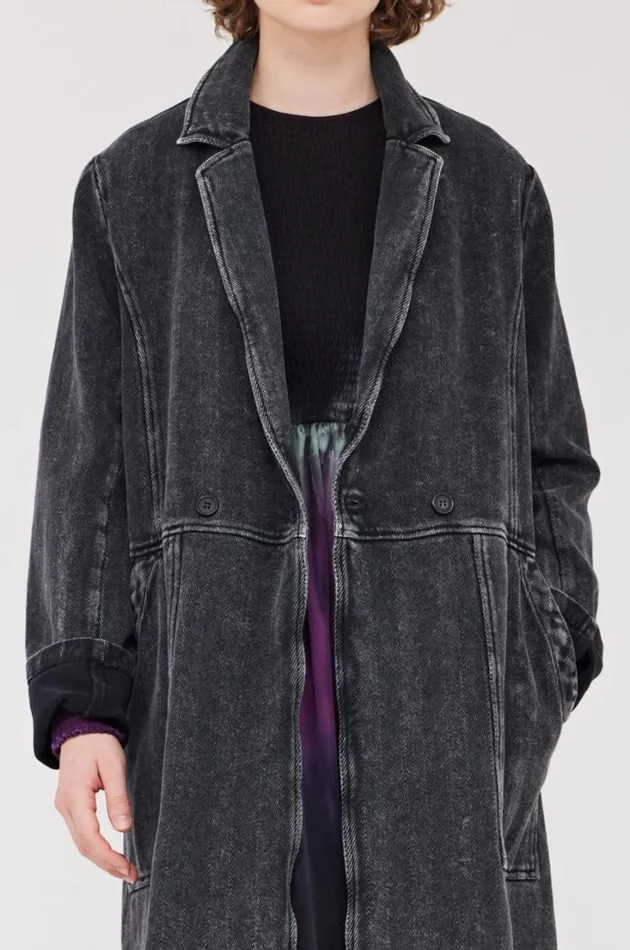 Raquel Allegra Jackets Women Twill Black Orchid Coat
