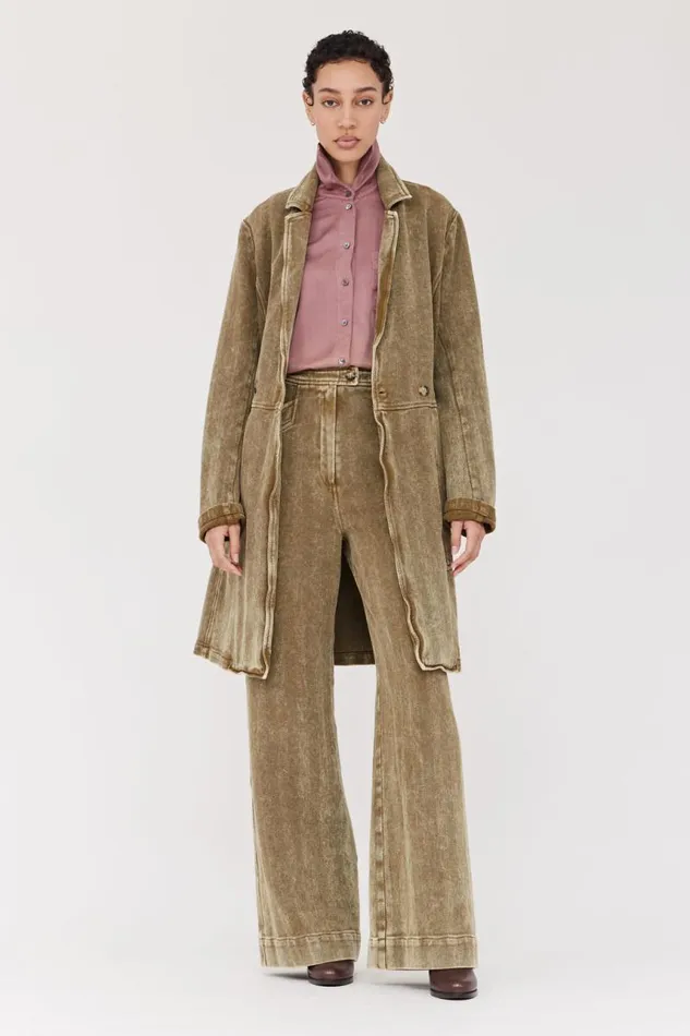 Raquel Allegra Jackets Women Twill Gold Green Orchid Coat