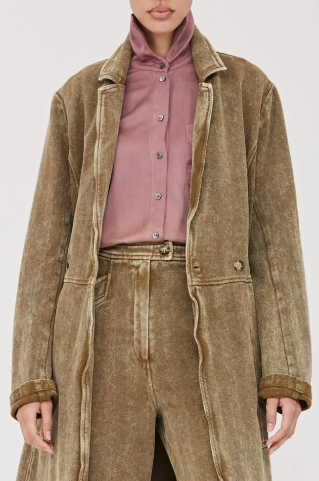 Raquel Allegra Jackets Women Twill Gold Green Orchid Coat