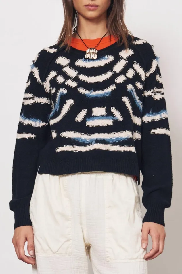 Raquel Allegra Sweaters and Knits Women Black Chalk Zuri Pullover