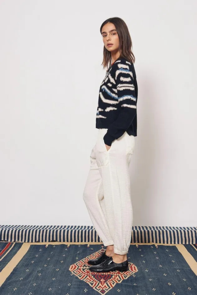 Raquel Allegra Sweaters and Knits Women Black Chalk Zuri Pullover