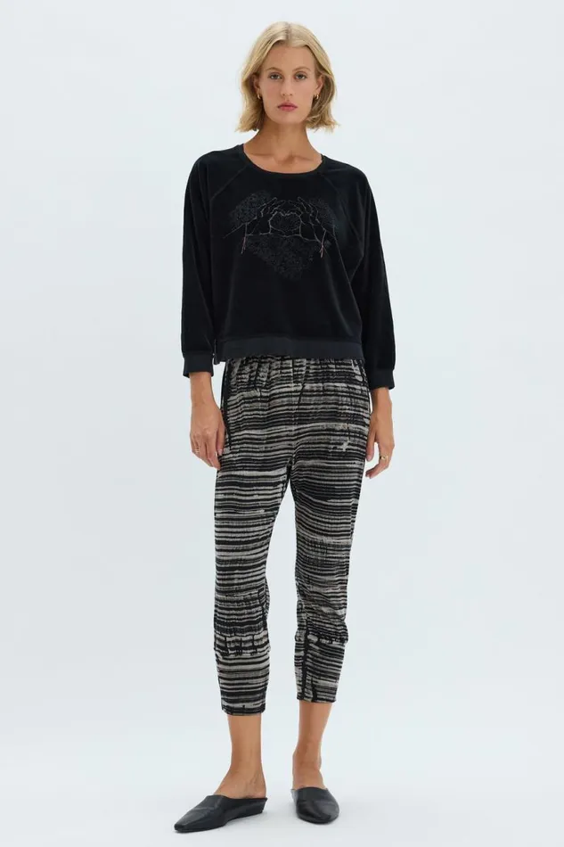 Raquel Allegra Sweaters and Knits Women Brush Black Jezebel Pant