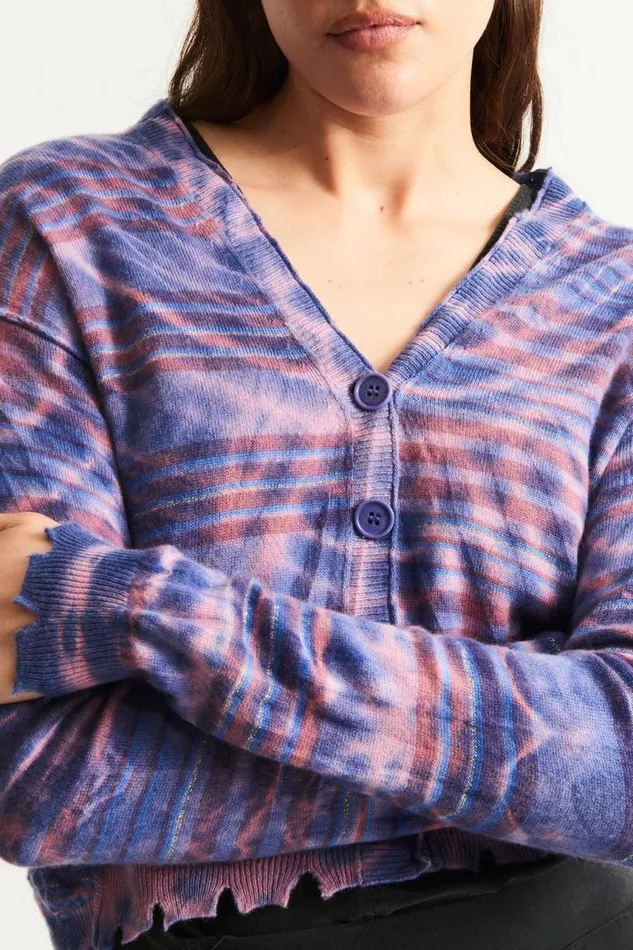 Raquel Allegra Sweaters and Knits Women Cashmere Blue Nairobi Cardigan