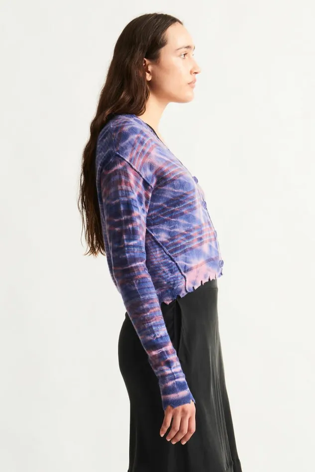 Raquel Allegra Sweaters and Knits Women Cashmere Blue Nairobi Cardigan