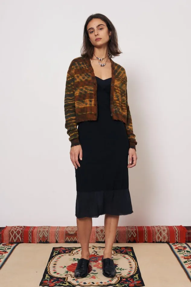 Raquel Allegra Sweaters and Knits Women Cashmere Green Nairobi Cardigan
