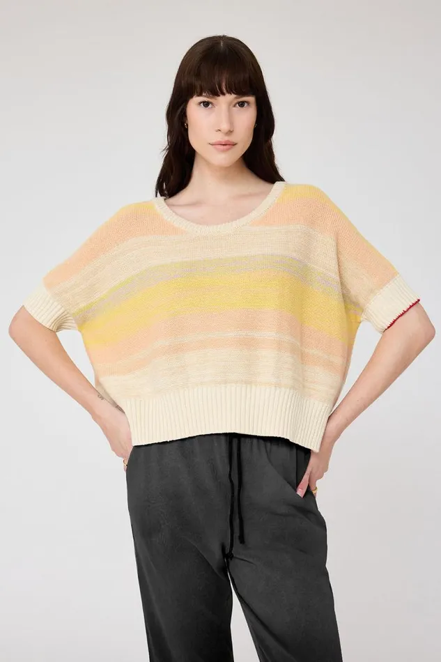 Raquel Allegra Sweaters and Knits Women Cotton Cashmere Yellows Allesandro Sweater