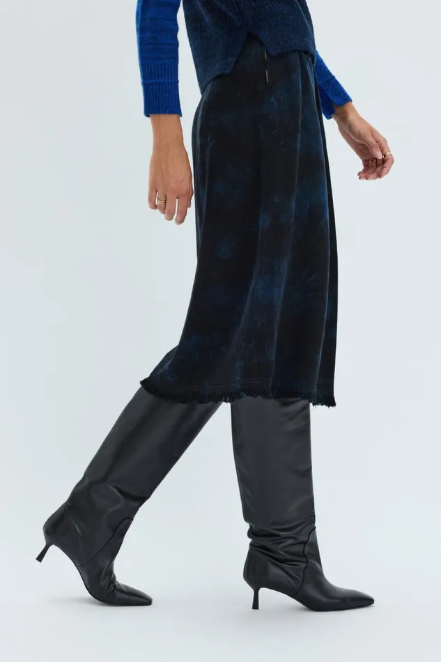 Raquel Allegra Sweaters and Knits Women Dark Indigo Denim Aurora Skirt