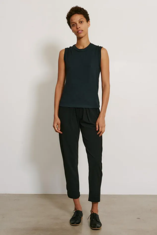 Raquel Allegra TShirts Women Black Classic Jersey Kate Tank