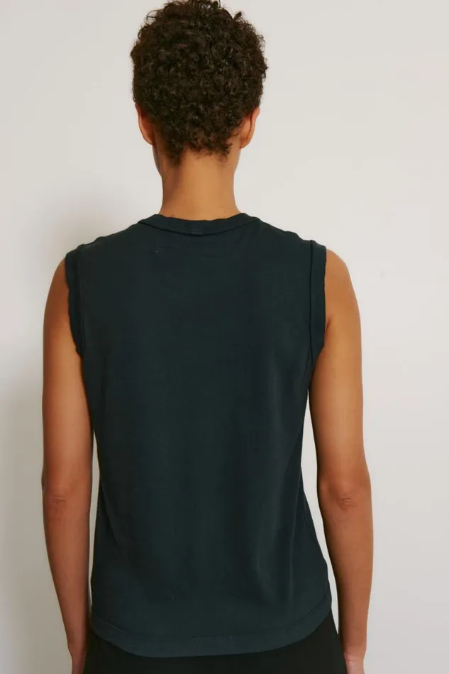 Raquel Allegra TShirts Women Black Classic Jersey Kate Tank