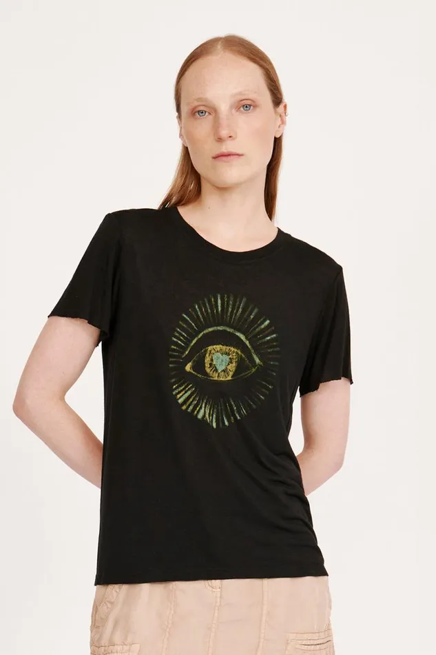 Raquel Allegra TShirts Women Black Helena Tee