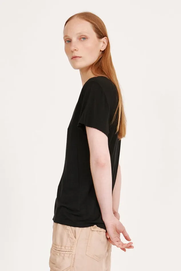 Raquel Allegra TShirts Women Black Helena Tee