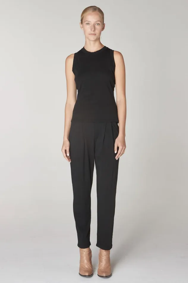 Raquel Allegra TShirts Women Black Leigh Tank