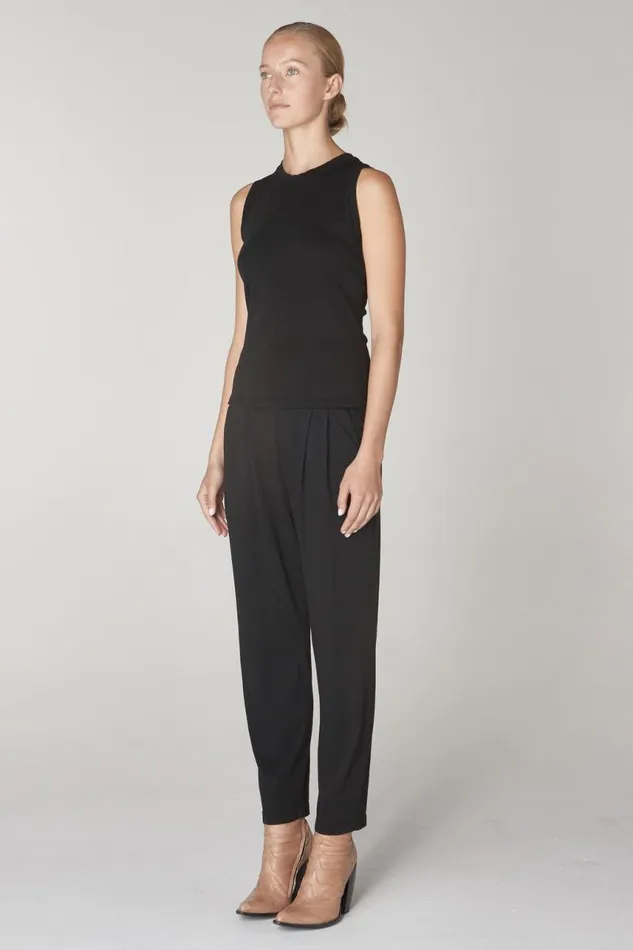 Raquel Allegra TShirts Women Black Leigh Tank