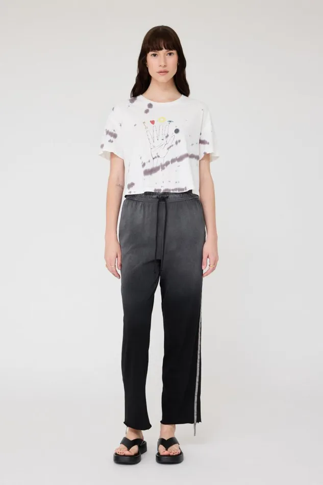 Raquel Allegra TShirts Women Black TieDye Claudia Tee