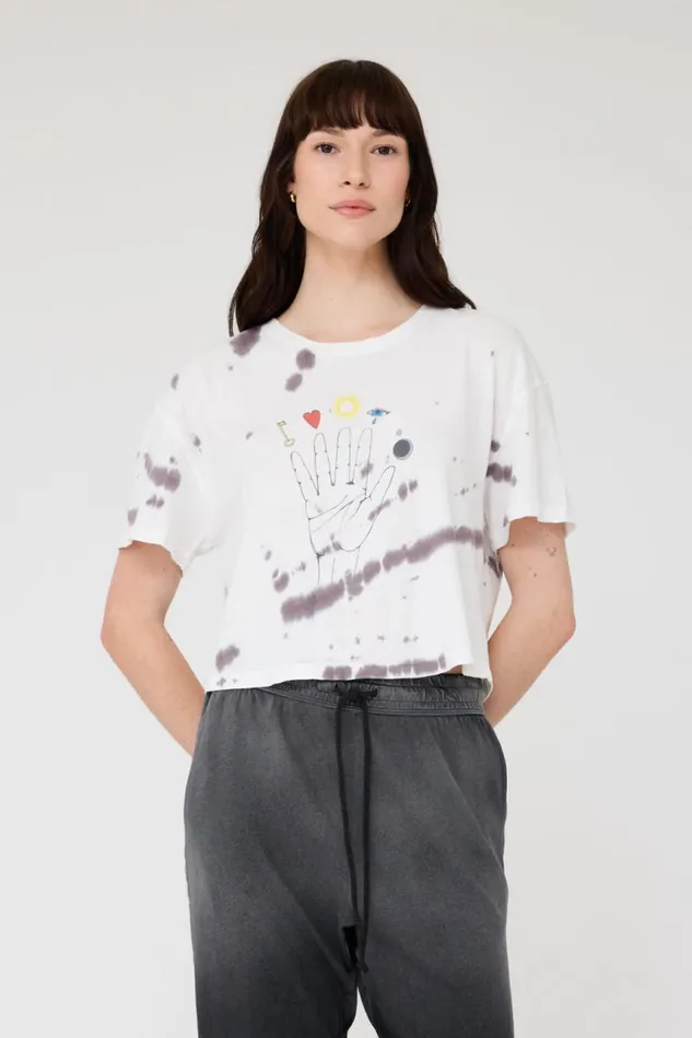 Raquel Allegra TShirts Women Black TieDye Claudia Tee