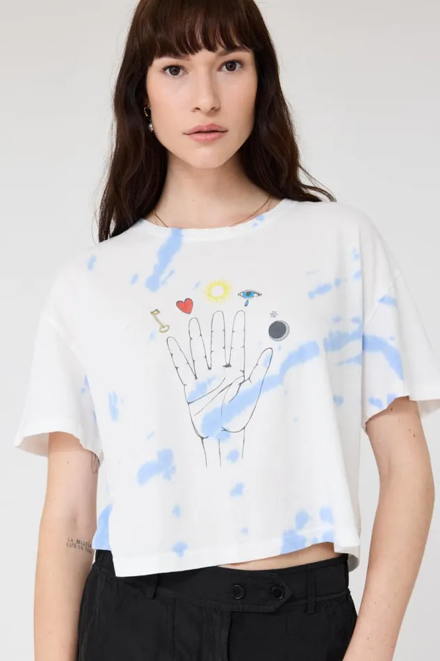 Raquel Allegra TShirts Women Blue TieDye Claudia Tee