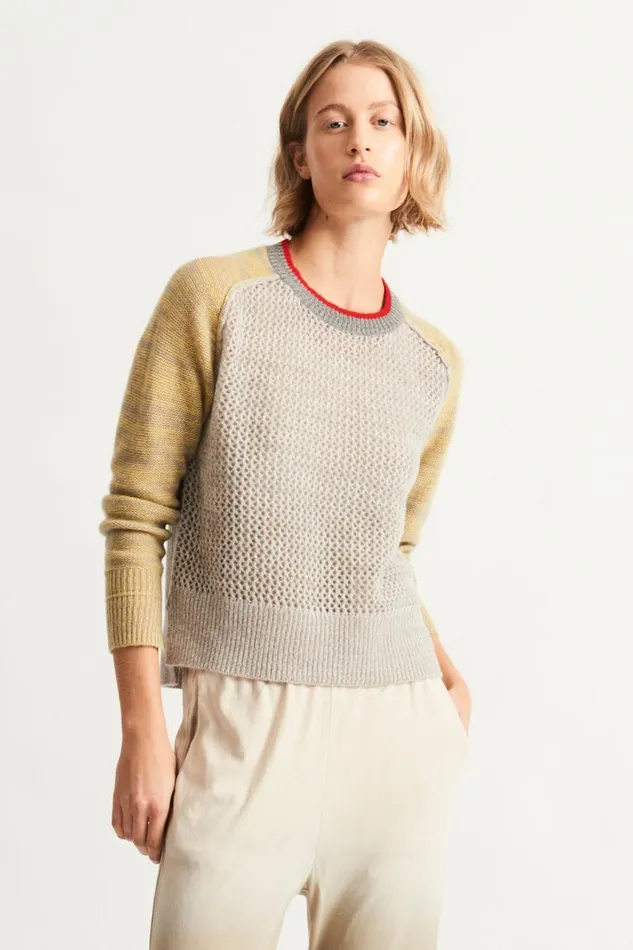 Raquel Allegra TShirts Women Concrete Cashmere Lilith Sweater