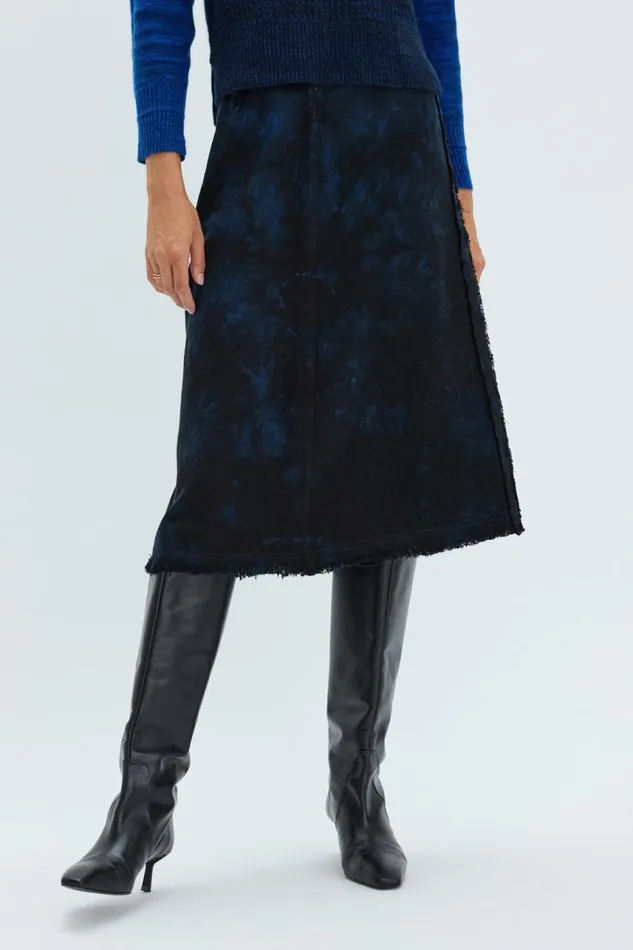 Raquel Allegra TShirts Women Dark Indigo Denim Aurora Skirt