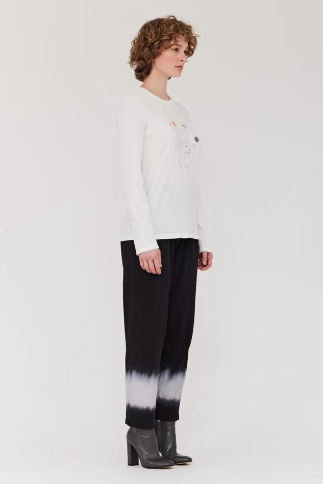 Raquel Allegra TShirts Women Dirty White Cosmic Hand Tilda Tee