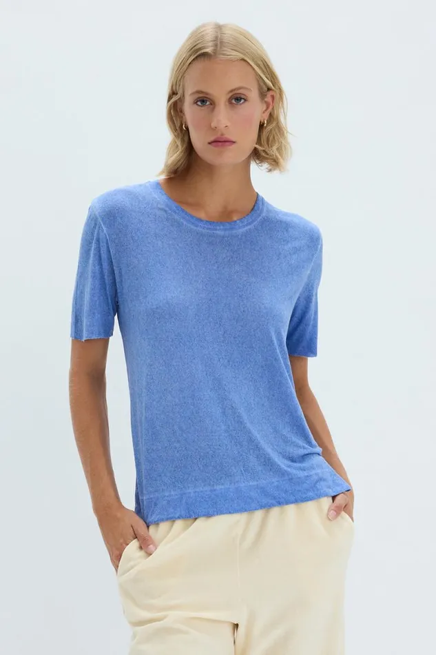 Raquel Allegra TShirts Women Dusty Blue Boxy Tee